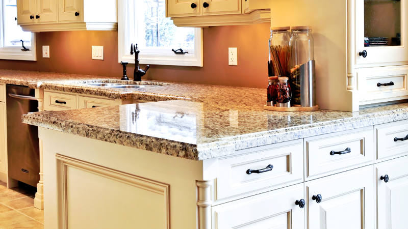 Kitchen with quartz composite kitchen